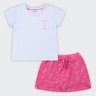 01 conjunto infantil menina blusa e saia sunset elian