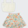06 conjunto infantil menina blusa e saia coloritta