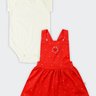 01 conjunto bebe menina body e salopete boca grande