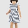 04 vestido infantil menina listrado boca grande