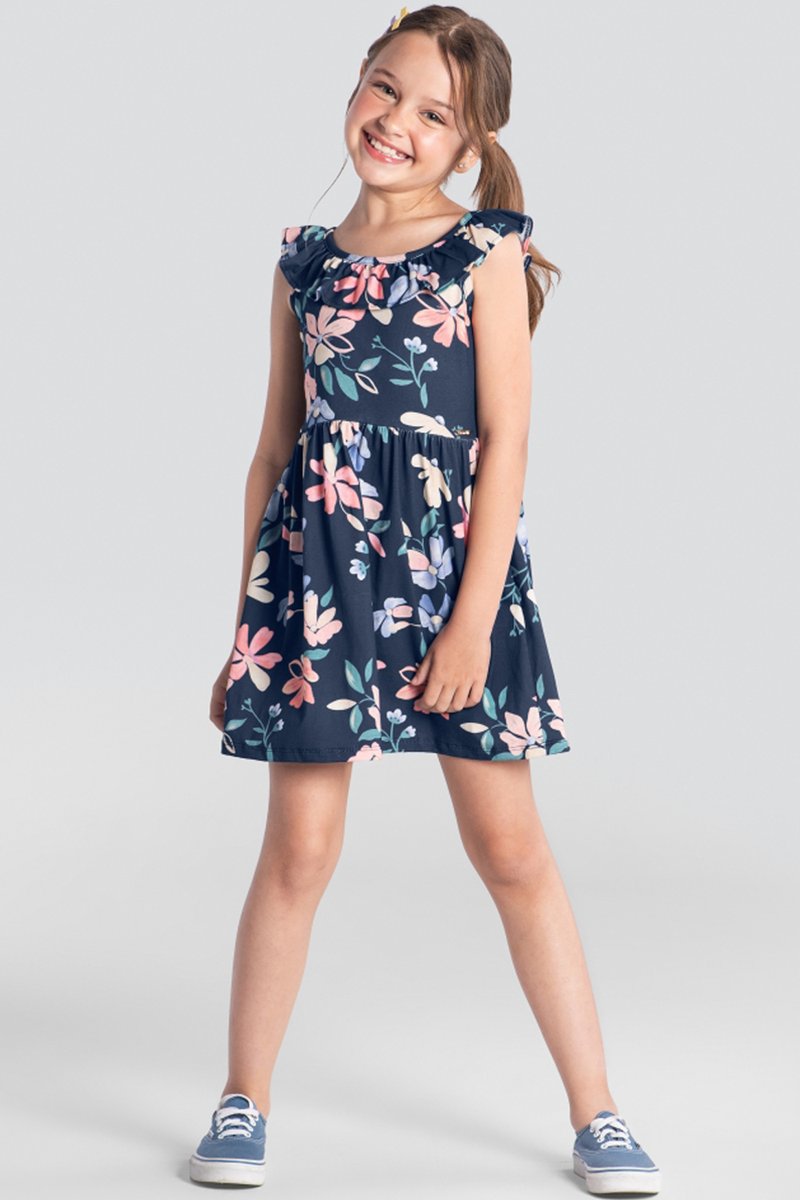 04 vestido infantil menina gola sobreposta brandili