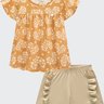 01 conjunto infantil menina blusa floral e short marlan