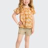 02 conjunto infantil menina blusa floral e short marlan