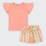 03 conjunto infantil menina short listrado marlan