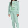 01 conjunto infantil menina em moletom peluciado flower fakini