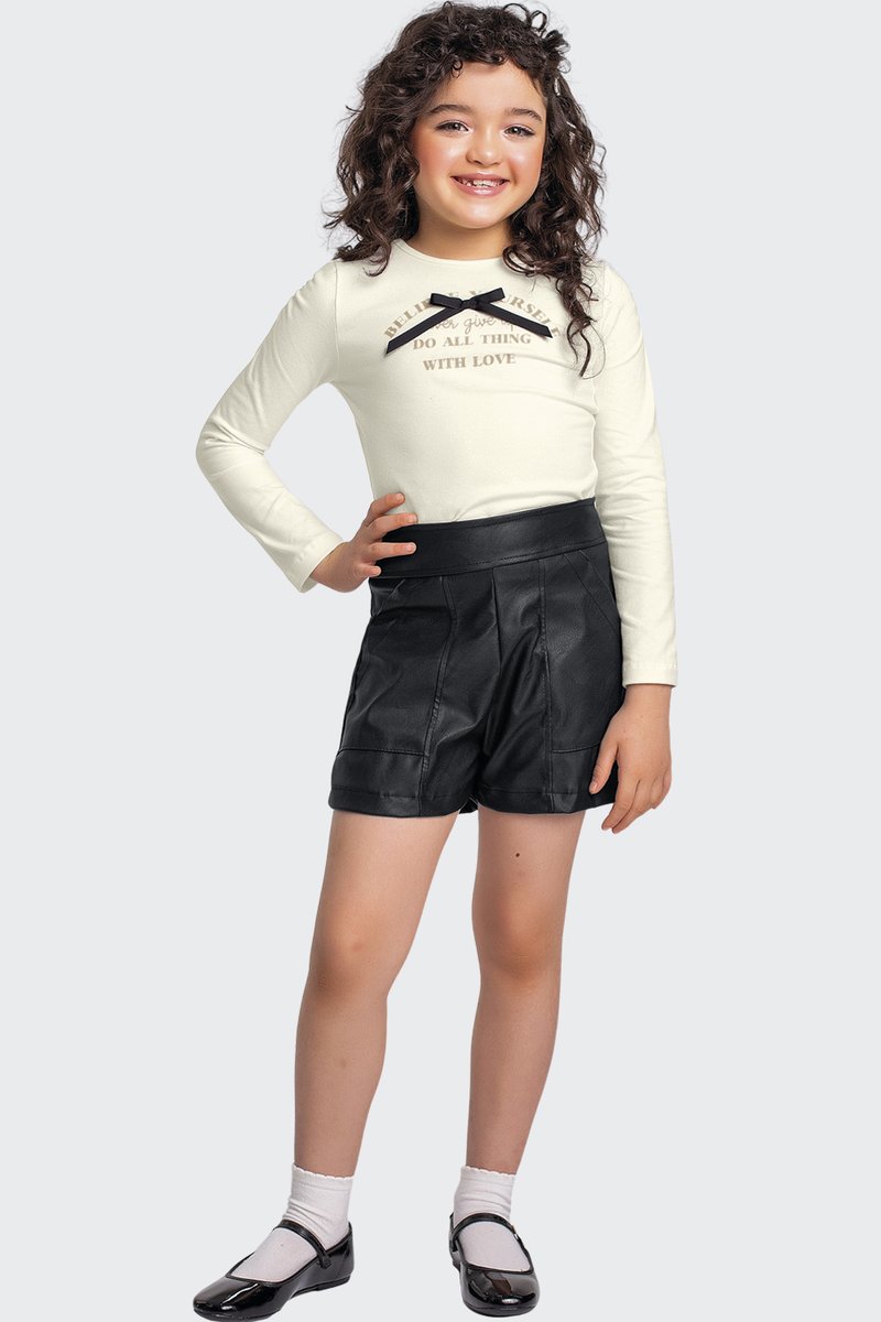 02 conjunto infantil menina blusa manga longa e short fakini