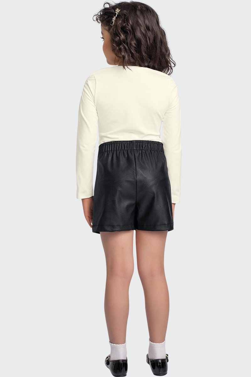 03 conjunto infantil menina blusa manga longa e short fakini