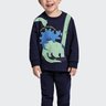 02 conjunto moletom infantil menino dinos fakini