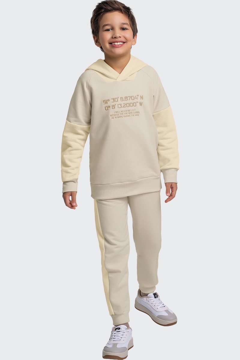 02 conjunto moletom peluciado infantil menino fakini