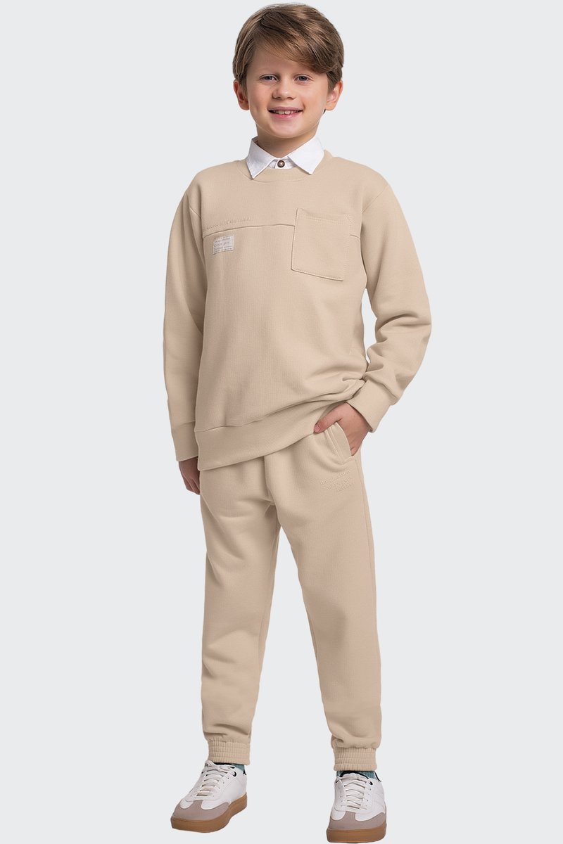 02 conjunto em moletom piquet infantil menino fakini