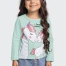 02 blusa infantil menina em meia malha unicornios fakini