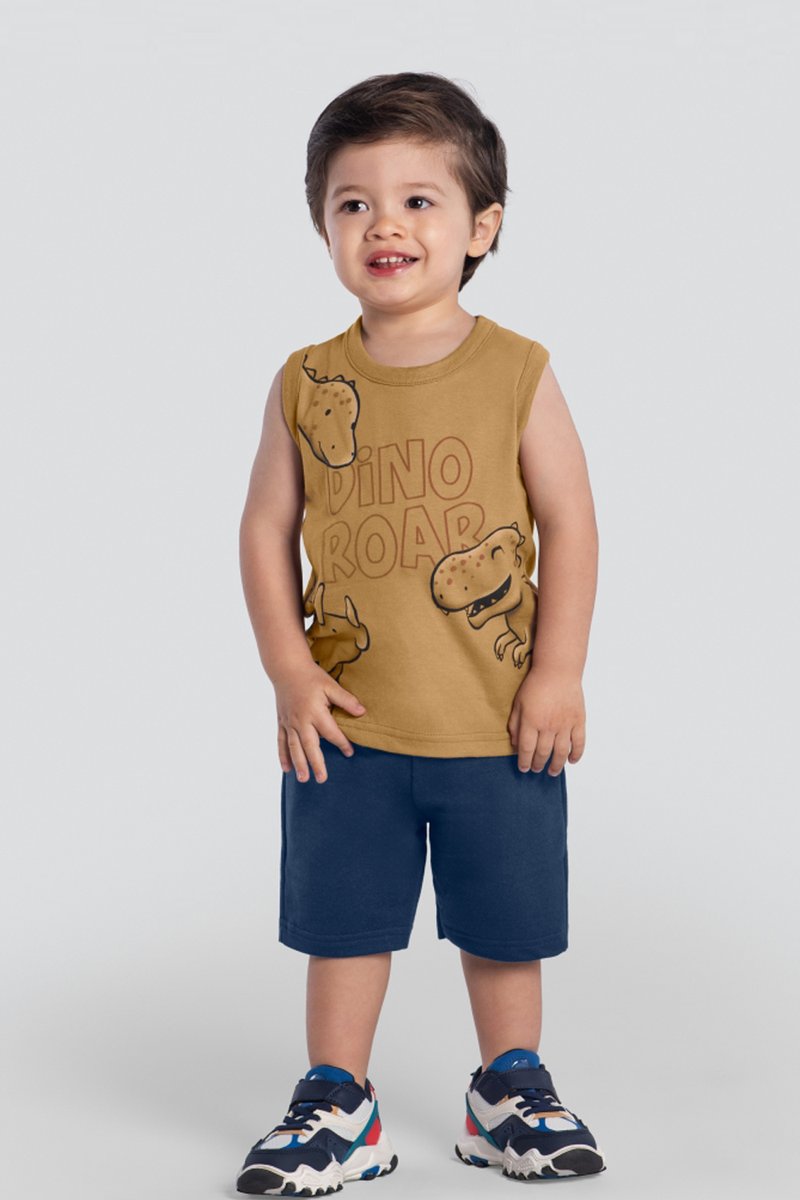 02 conjunto infantil menino regata dino brandili