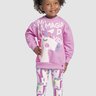 02 conjunto blusao moletom infantil menina unicornio fakini