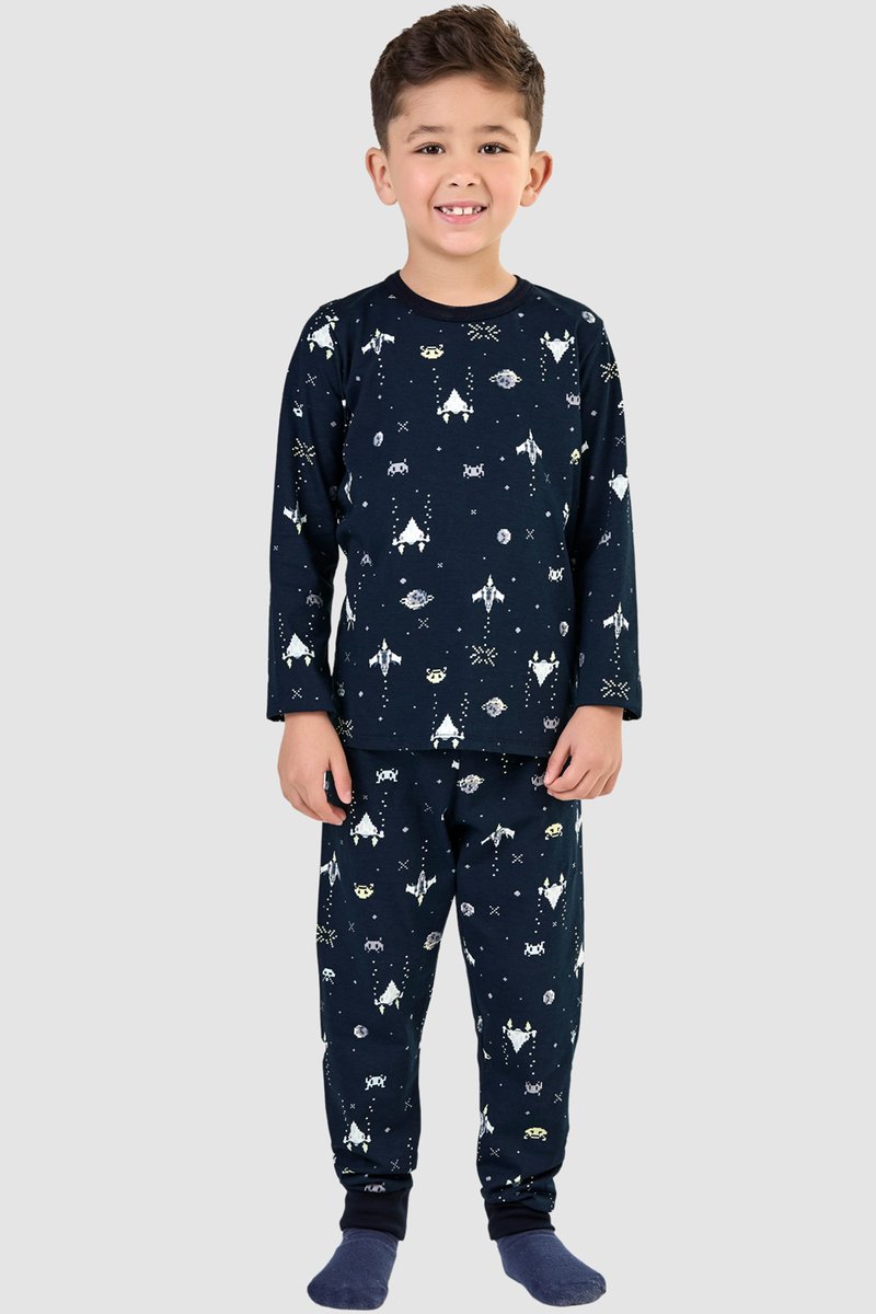 09 pijama longo infantil menino space elian