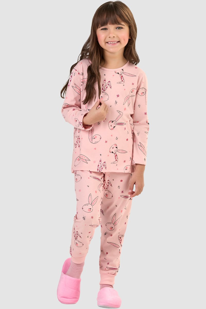 02 pijama longo infantil menina coelho elian