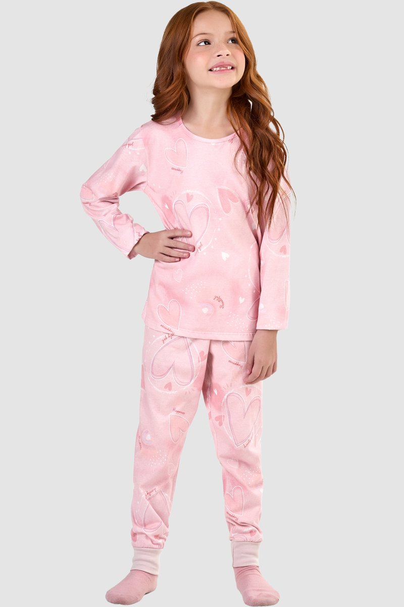 02 pijama longo infantil menina lovely girl elian