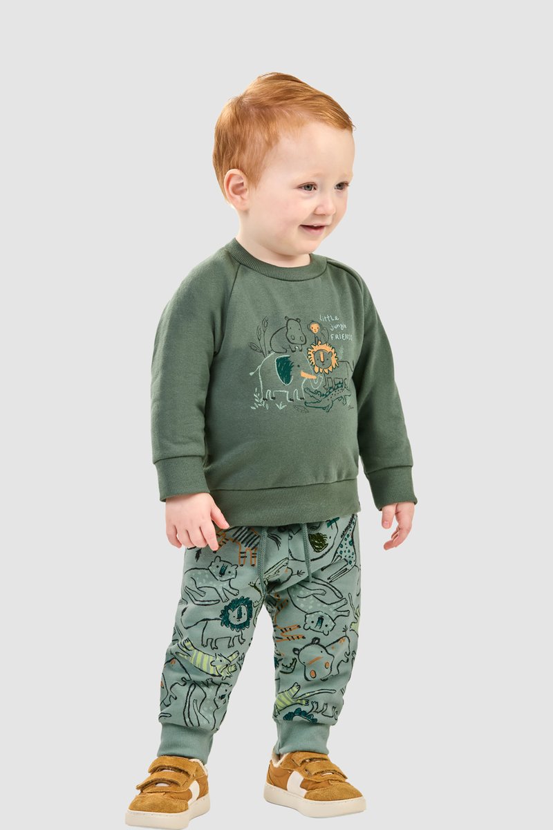 03 conjunto moletom peluciado bebe menino jungle elian