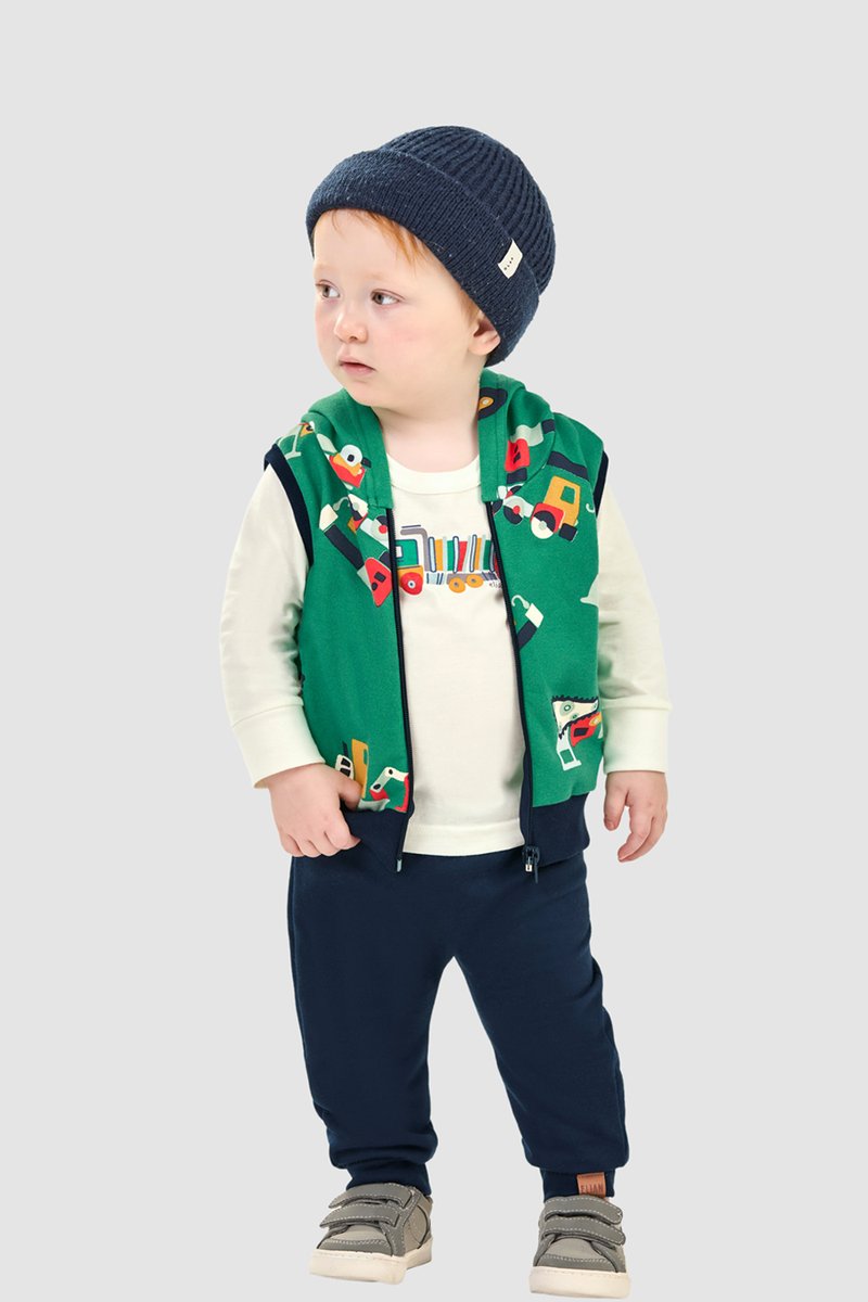 02 conjunto longo com colete moletom bebe menino elian