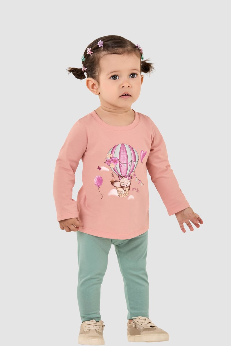02 conjunto blusa manga longa e legging bebe menina elian