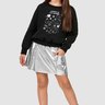 02 conjunto blusa e saia holografica infantil menina elian