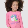 01 blusa manga longa infantil menina unicornio boca grande