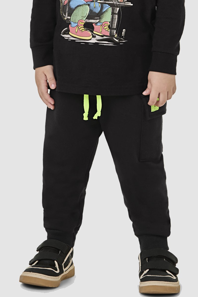 04 calca jogging moletom peluciado infantil menino boca grande