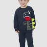 02 conjunto moletom peluciado infantil menino dino boca grande