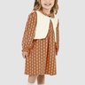 02 conjunto vestido e colete em pelo infantil menina glinny