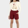 02 conjunto blusa suedine e short infantil menina glinny
