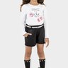 02 conjunto blusa cotton e short cirre infantil menina glinny
