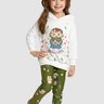 02 conjunto blusao com capuz e legging infantil menina marlan