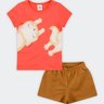 03 conjunto infantil menina gato fofo brandili