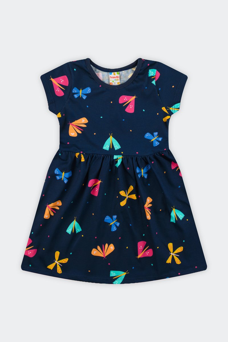 04 vestido estampado infantil menina manga curta brandili