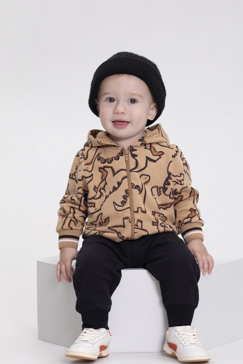 02 conjunto bebe menino jaqueta moletom com capuz alakazoo