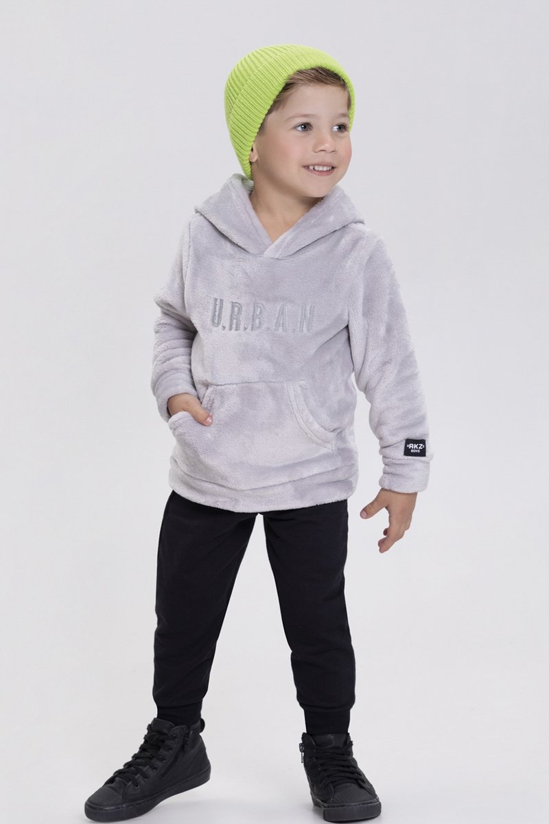 03 conjunto blusao canguru em pelo infantil menino alakazoo