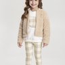 02 conjunto infantil menina blusao em pelo e legging alakazoo
