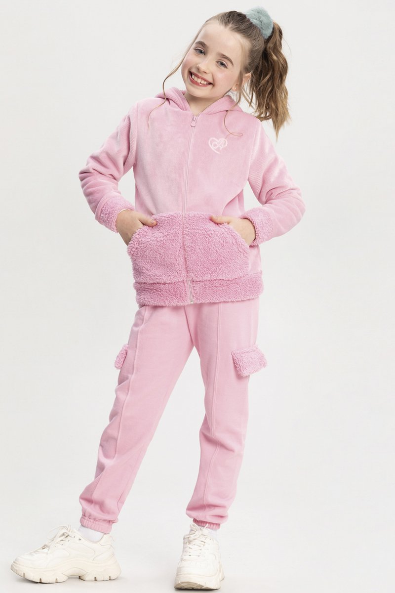 02 conjunto jaqueta tecido veludo infantil menina alakazoo