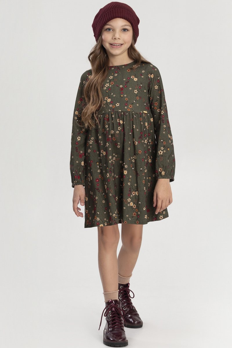 02 vestido manga longa infantil menina em meia malha alakazoo