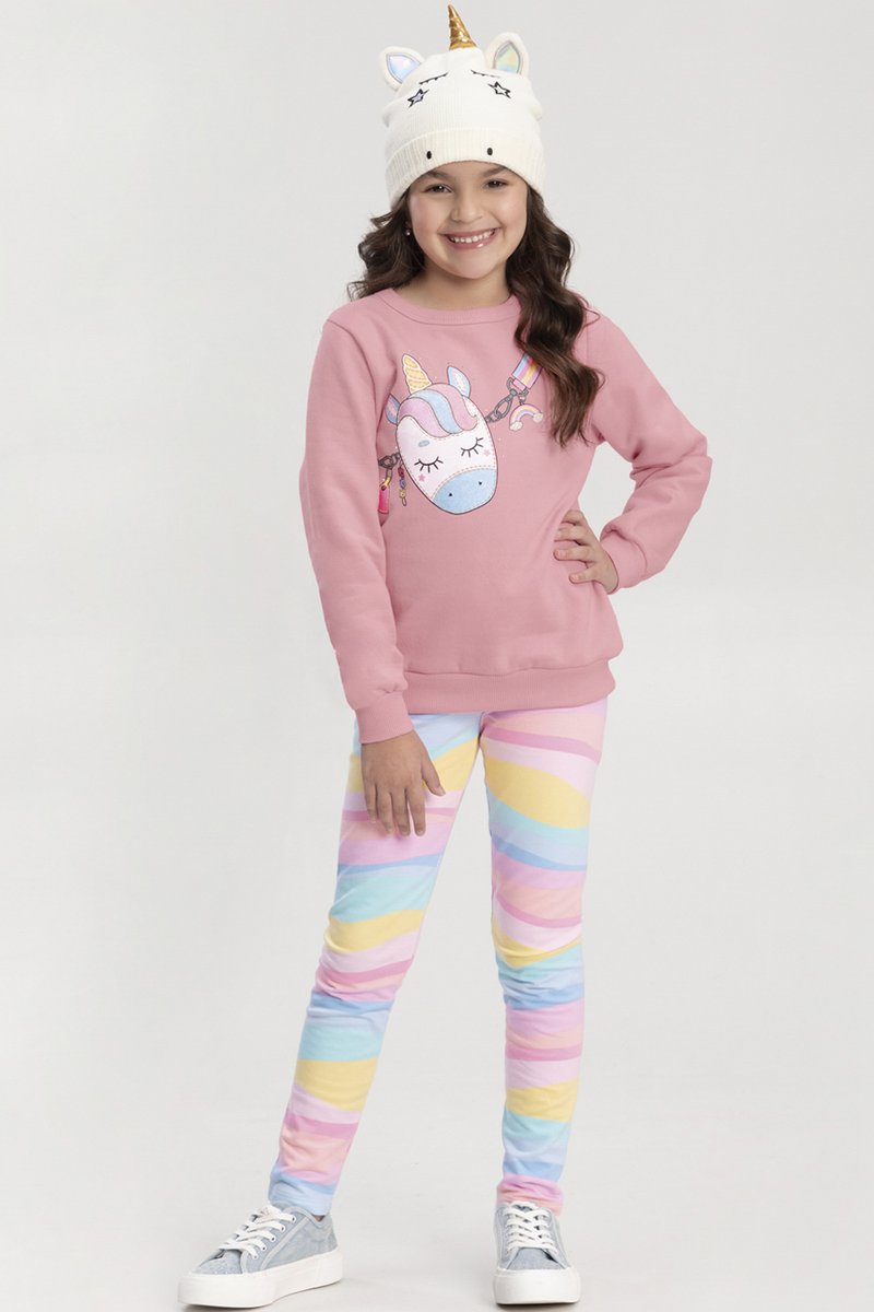 04 conjunto blusao e legging infantil menina alakazoo