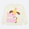 03 blusa manga longa infantil menina doguinho fakini