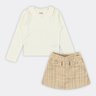 04 conjunto blusa longa e short saia infantil menina fakini