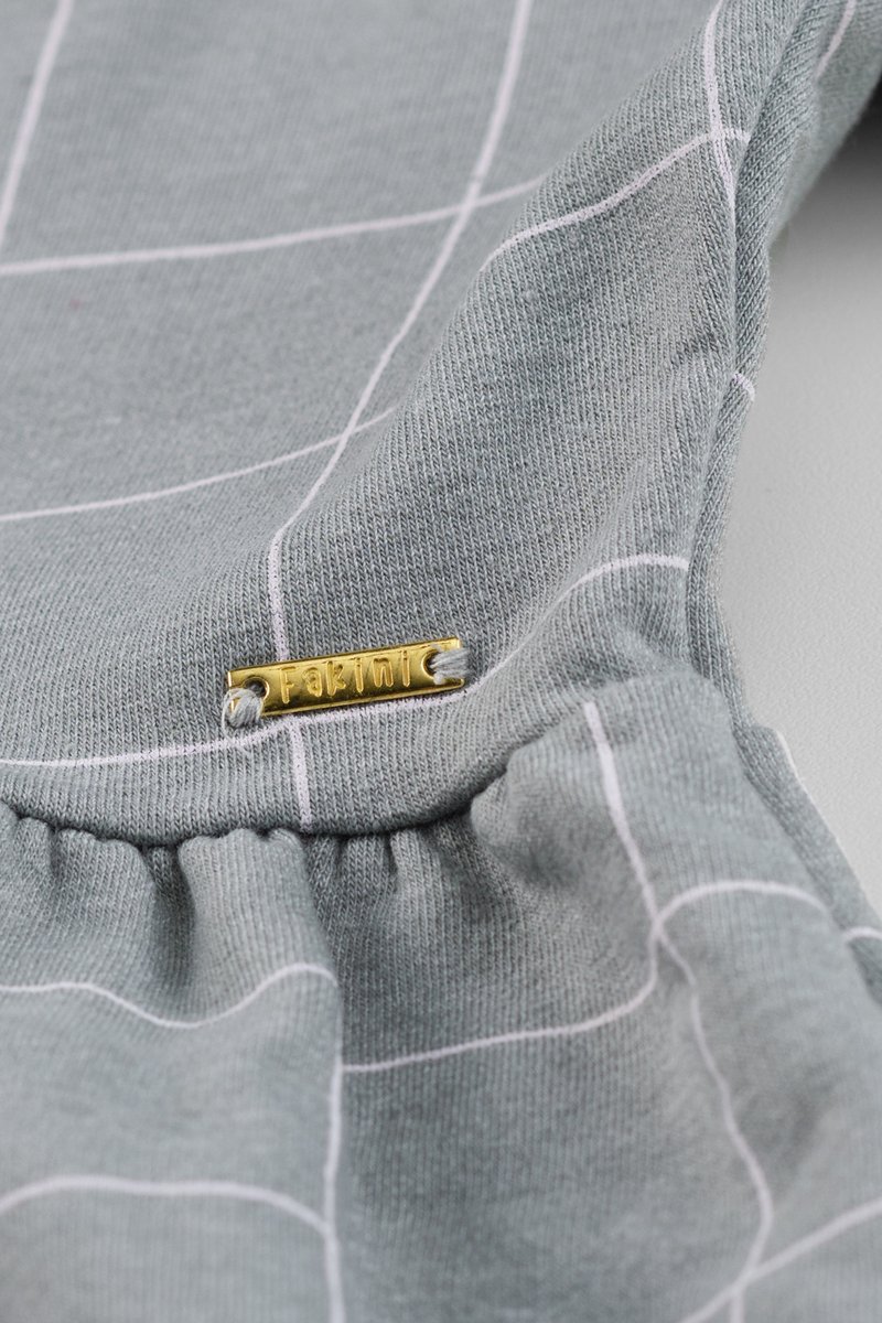 05 vestido manga longa xadrez infantil menina fakini