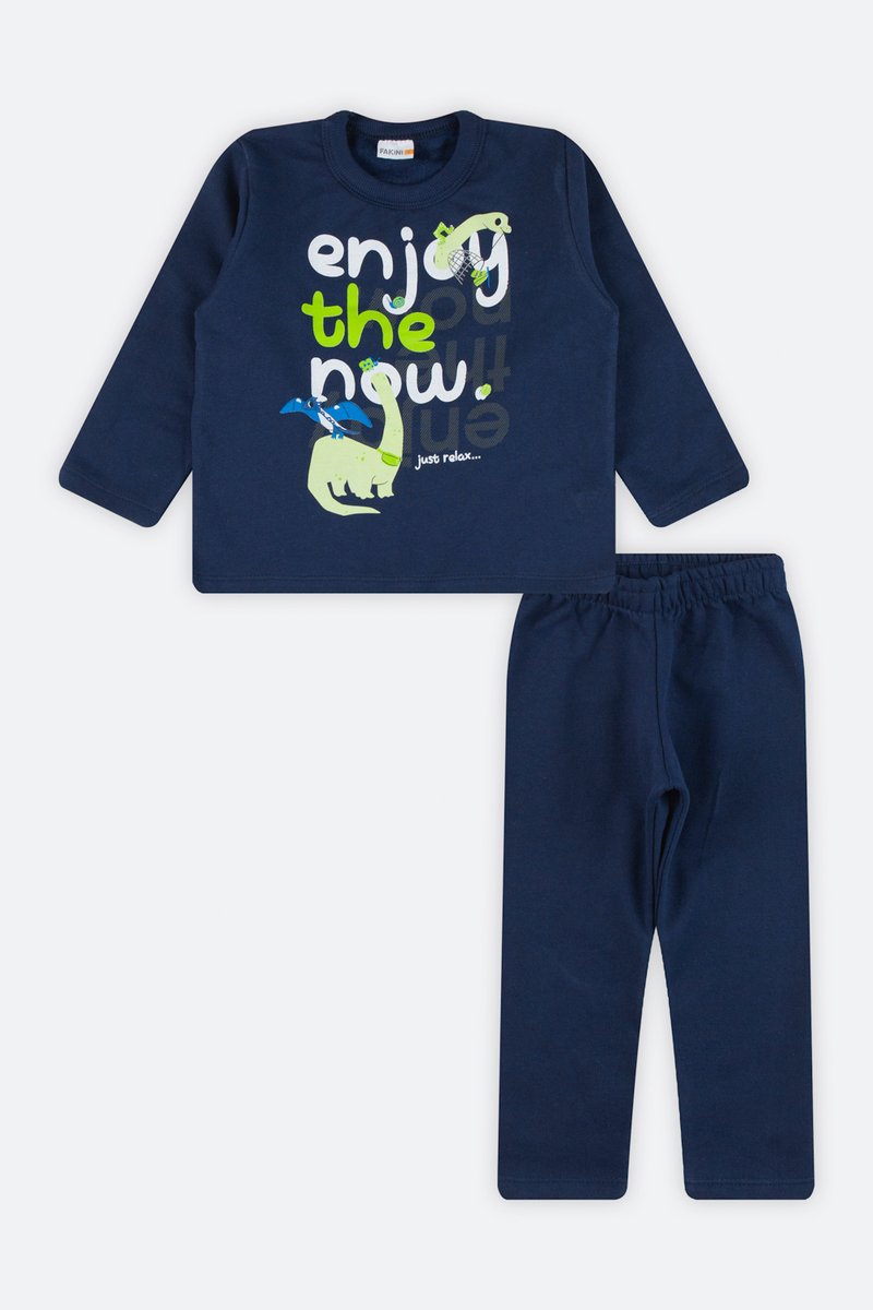 04 conjunto moletom infantil menino just relax fakini