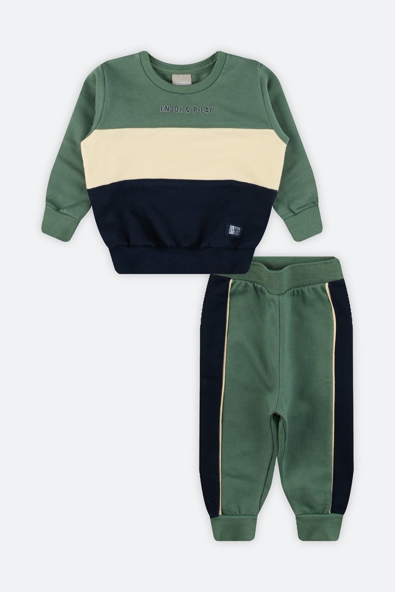 04 conjunto moletom peluciado bebe menino coloritta