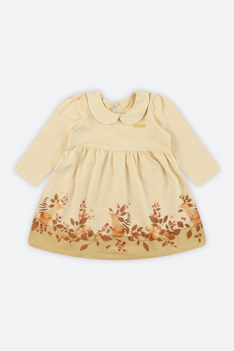 03 vestido cotton manga longa bebe menina coloritta