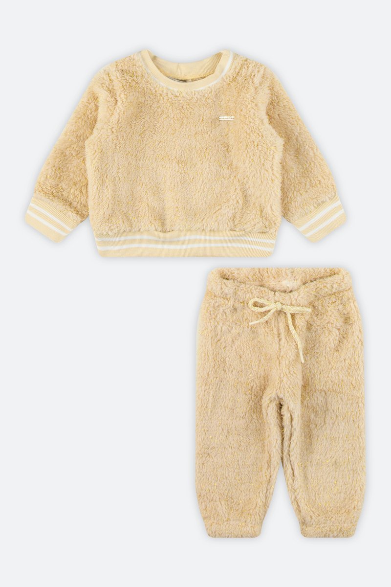 04 conjunto em pelo dublado bebe menina coloritta