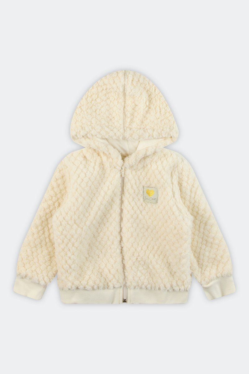 07 jaqueta em pelo com capuz infantil menina coloritta