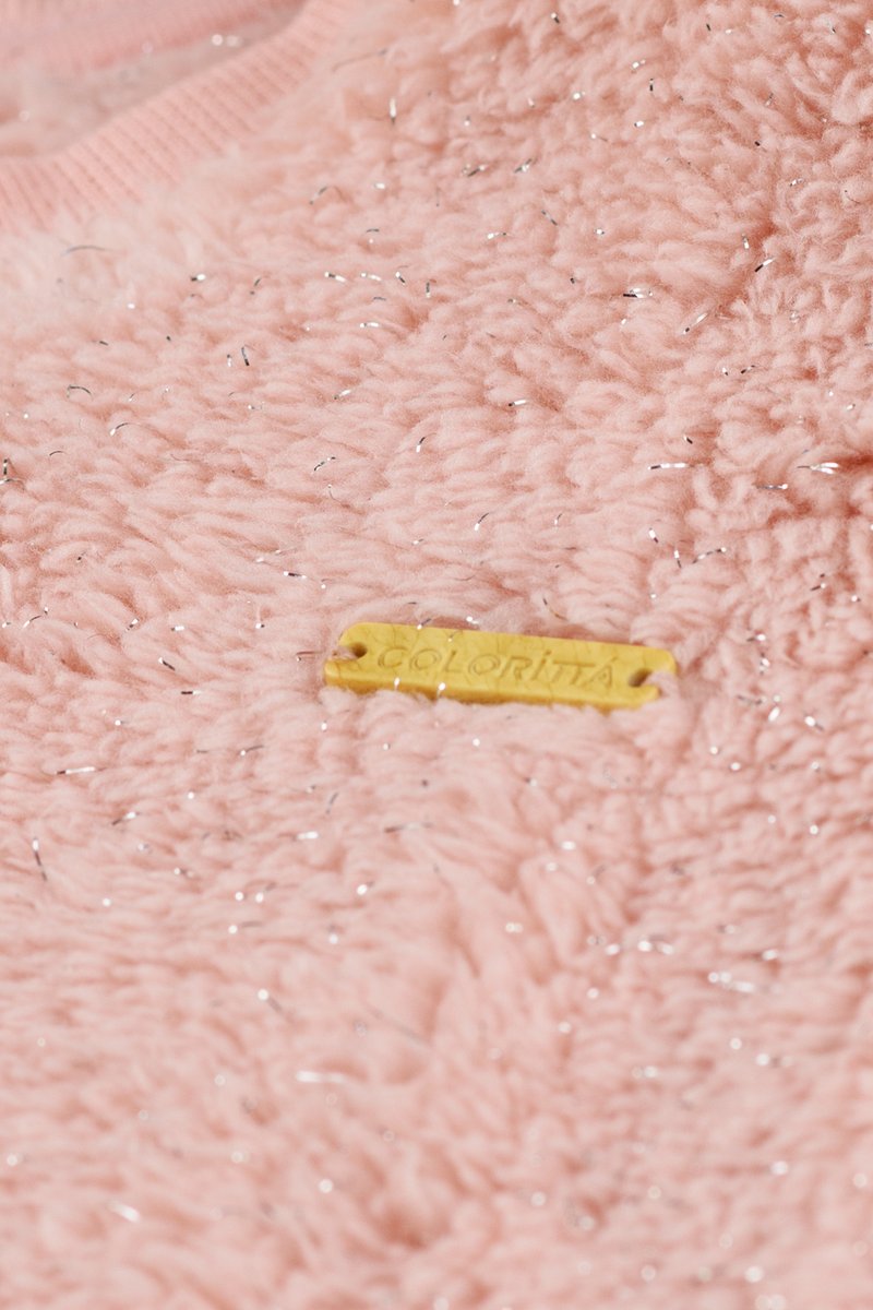 06 blusao em pelo com lurex infantil menina coloritta