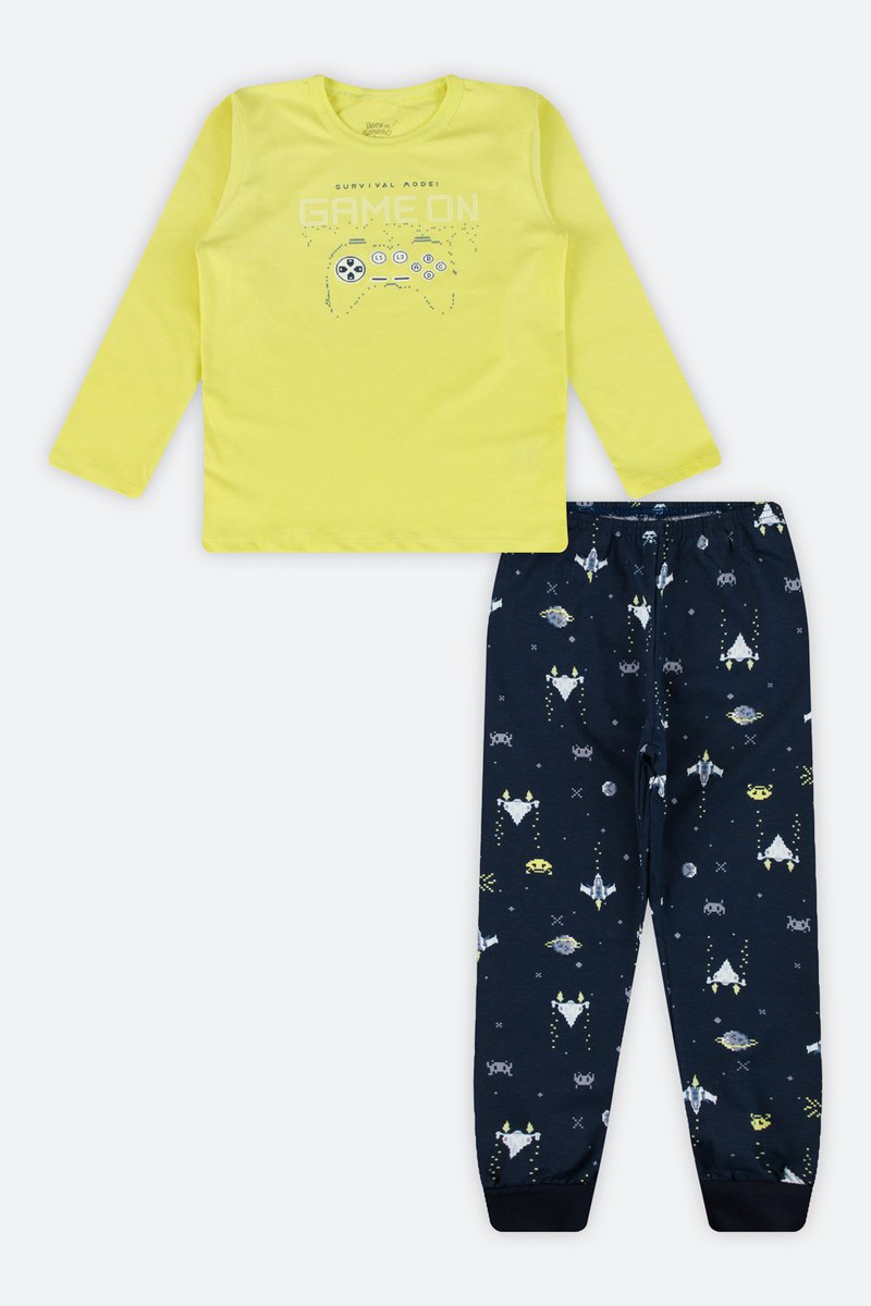 03 pijama longo infantil menino game on elian