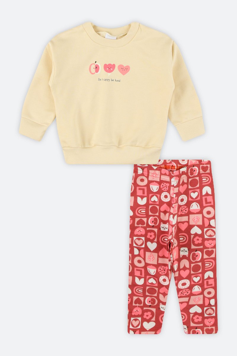 03 conjunto blusao moletom bebe menina be happy elian